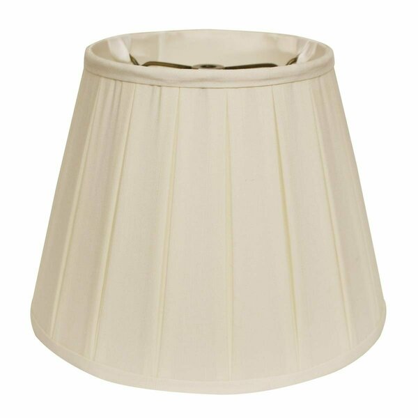 Homeroots 19 in. Slanted Crimped Box Shantung Lampshade, Ivory 469853